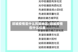 郯城疫情是什么风险地区/郯城疫情在什么位置