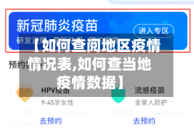 【如何查阅地区疫情情况表,如何查当地疫情数据】