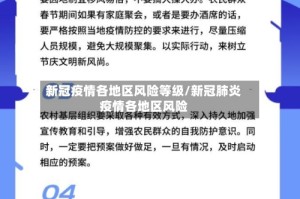 新冠疫情各地区风险等级/新冠肺炎疫情各地区风险