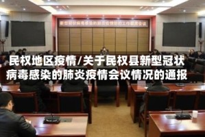 民权地区疫情/关于民权县新型冠状病毒感染的肺炎疫情会议情况的通报