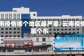 云南疫情哪个地区最严重/云南疫情哪个市