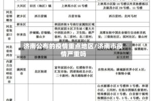 济南公布的疫情重点地区/济南市疫情严重吗
