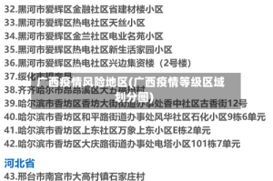 广西疫情风险地区(广西疫情等级区域划分图)