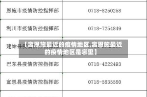 【离恩施最近的疫情地区,离恩施最近的疫情地区是哪里】