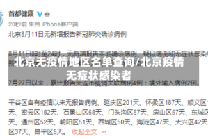 北京无疫情地区名单查询/北京疫情无症状感染者