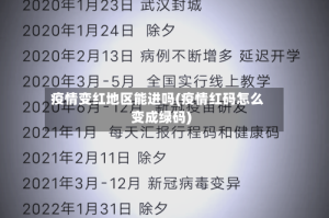 疫情变红地区能进吗(疫情红码怎么变成绿码)