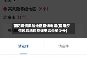 酉阳疫情风险地区查询电话(酉阳疫情风险地区查询电话是多少号)