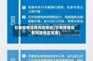 甘肃疫情现有风险地区(甘肃疫情现有风险地区名单)