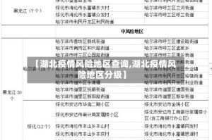 【湖北疫情风险地区查询,湖北疫情风险地区分级】