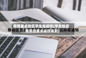 疫情重点地区学生先返校(学生按疫情防控要求返校报到)