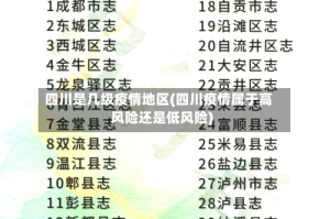 四川是几级疫情地区(四川疫情属于高风险还是低风险)