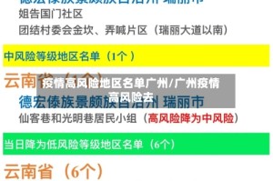 疫情高风险地区名单广州/广州疫情高风险去