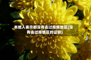 本地人表示都没有去过疫情地区(没有去过疫情区的证明)