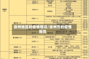 徐州地区的疫情情况/徐州市的疫情报告