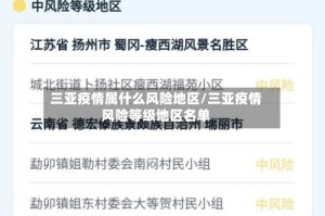 三亚疫情属什么风险地区/三亚疫情风险等级地区名单
