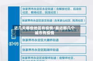 近几天哪些地区有疫情/最近那几个城市有疫情