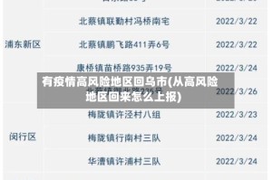 有疫情高风险地区回乌市(从高风险地区回来怎么上报)