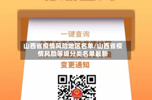 山西省疫情风险地区名单/山西省疫情风险等级分类名单最新