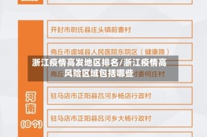 浙江疫情高发地区排名/浙江疫情高风险区域包括哪些