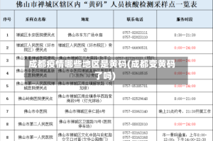 成都疫情哪些地区是黄码(成都变黄码了吗)