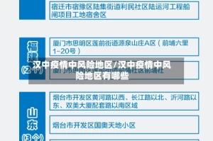 汉中疫情中风险地区/汉中疫情中风险地区有哪些
