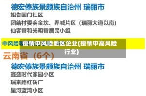 疫情中风险地区企业(疫情中高风险行业)