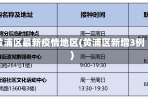 黄浦区最新疫情地区(黄浦区新增3例)