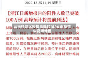 云南各地区疫情高峰时间/云南疫情中高峰地区