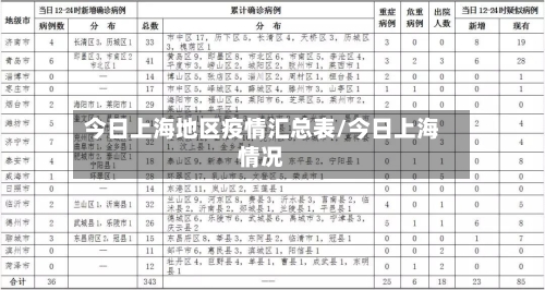 今日上海地区疫情汇总表/今日上海情况-第3张图片