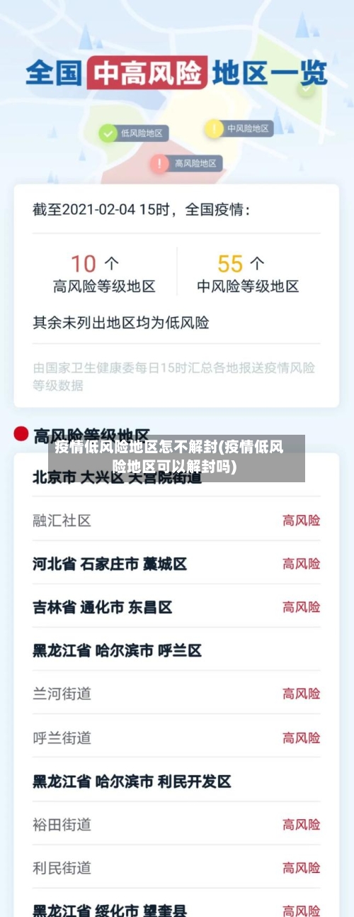疫情低风险地区怎不解封(疫情低风险地区可以解封吗)-第2张图片