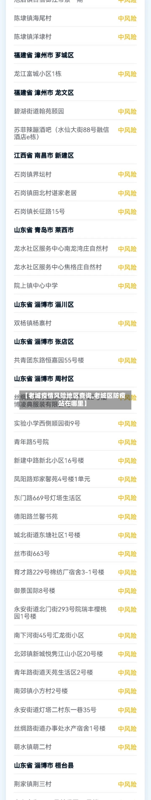 【老城疫情风险地区查询,老城区防疫站在哪里】-第1张图片