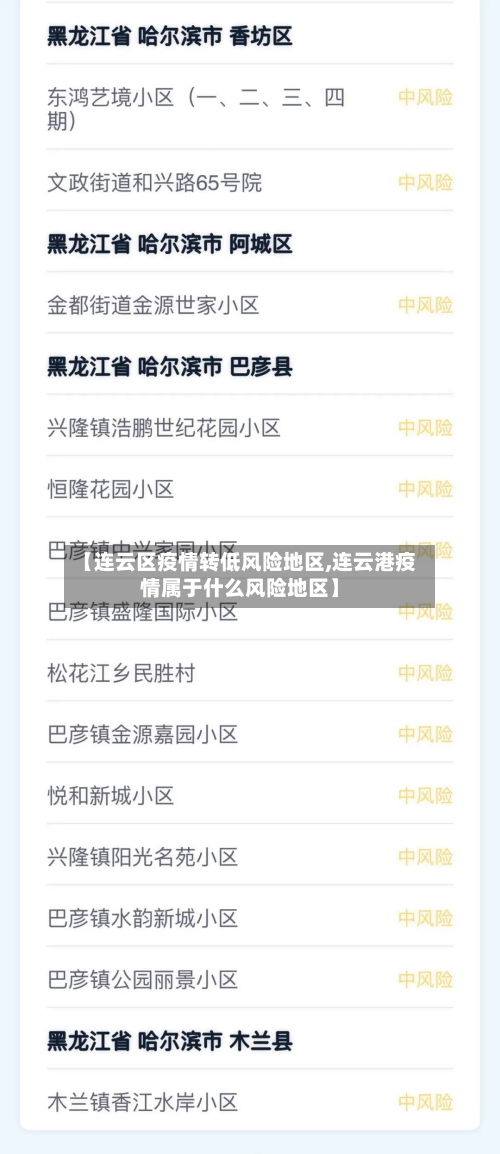 【连云区疫情转低风险地区,连云港疫情属于什么风险地区】-第2张图片