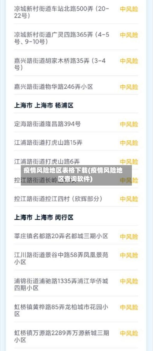 疫情风险地区表格下载(疫情风险地区查询软件)-第1张图片