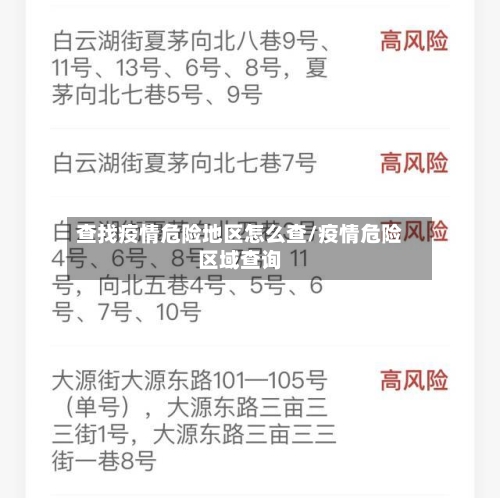 查找疫情危险地区怎么查/疫情危险区域查询-第1张图片