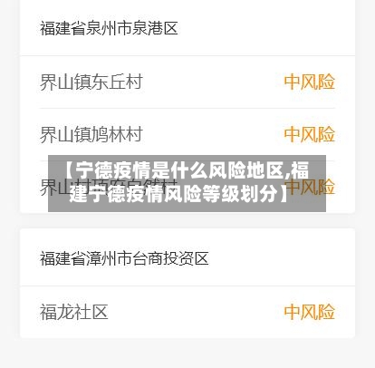 【宁德疫情是什么风险地区,福建宁德疫情风险等级划分】-第1张图片