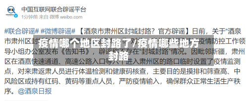 疫情哪个地区封路了/疫情哪些地方封路-第2张图片