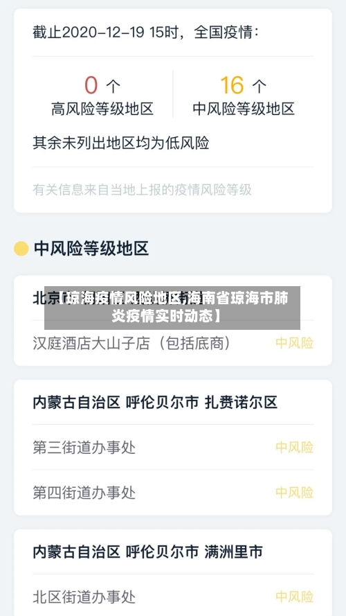 【琼海疫情风险地区,海南省琼海市肺炎疫情实时动态】-第1张图片